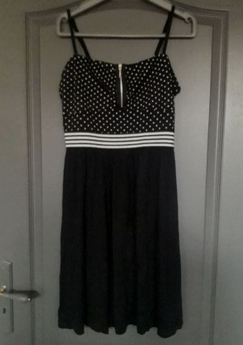 Robe midi à bretelles noir & blanc 38/M - Cache-Cache