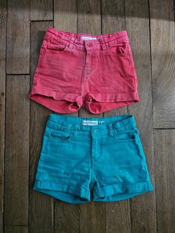 2 shorts en jeans taille réglable