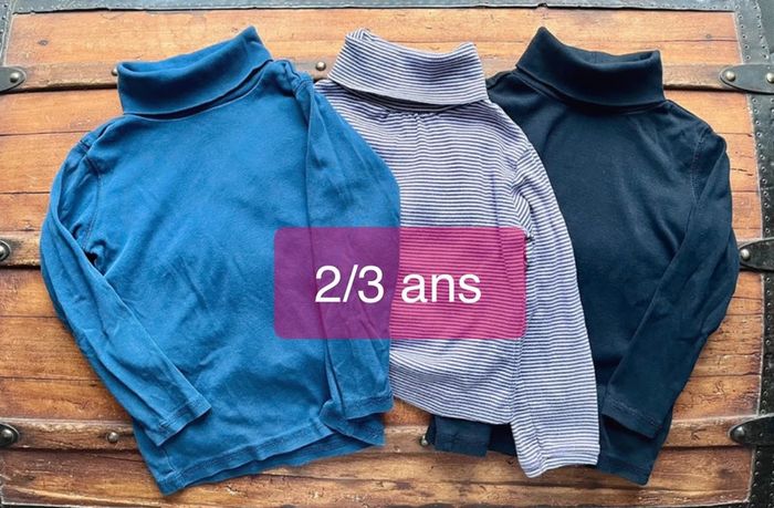 Lot de 3 t-shirt cols roulé