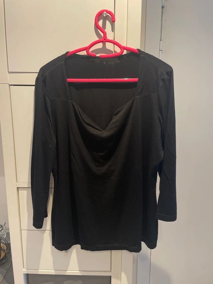 T shirt manches 3/4 noir maison 123