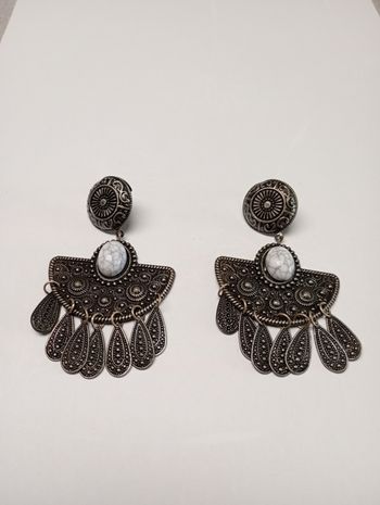 Boucles d'oreille pierre marbrée