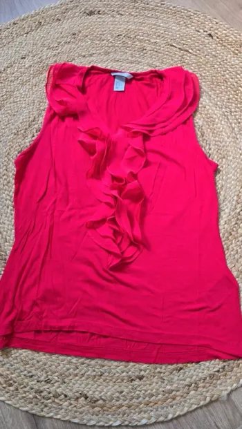 Top debardeur rouge a volants h&m 36