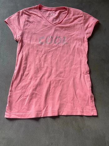 T-shirt col v avec écriture (cool) en strass