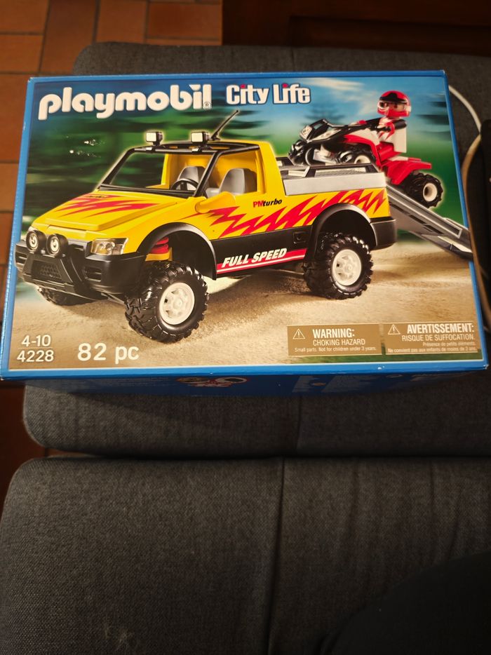 Playmobil 4228 Pick up et quad de course rouge