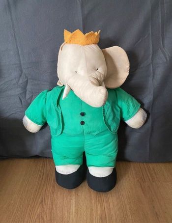 Peluche tissu babar vintage 1991