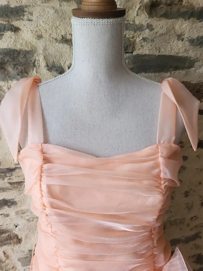 Robe de bal ou de cérémonie rose pâle Taille 40 Fabriquée en France - photo numéro 3