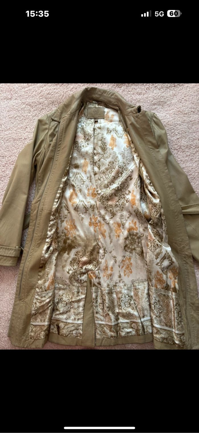 Veste 3/4 femme en cuir beige - photo numéro 3