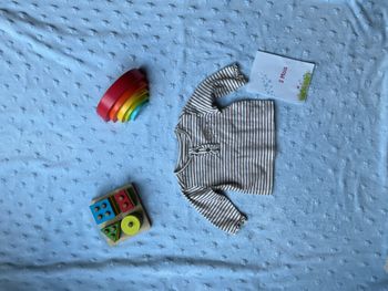 teeshirt manches longues beige rayé marron broderie poitrine 3 mois vertbaudet