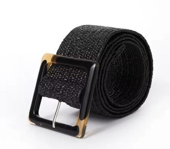 Ceinture tressée bohème – Boucle carrée écaille – Neuve