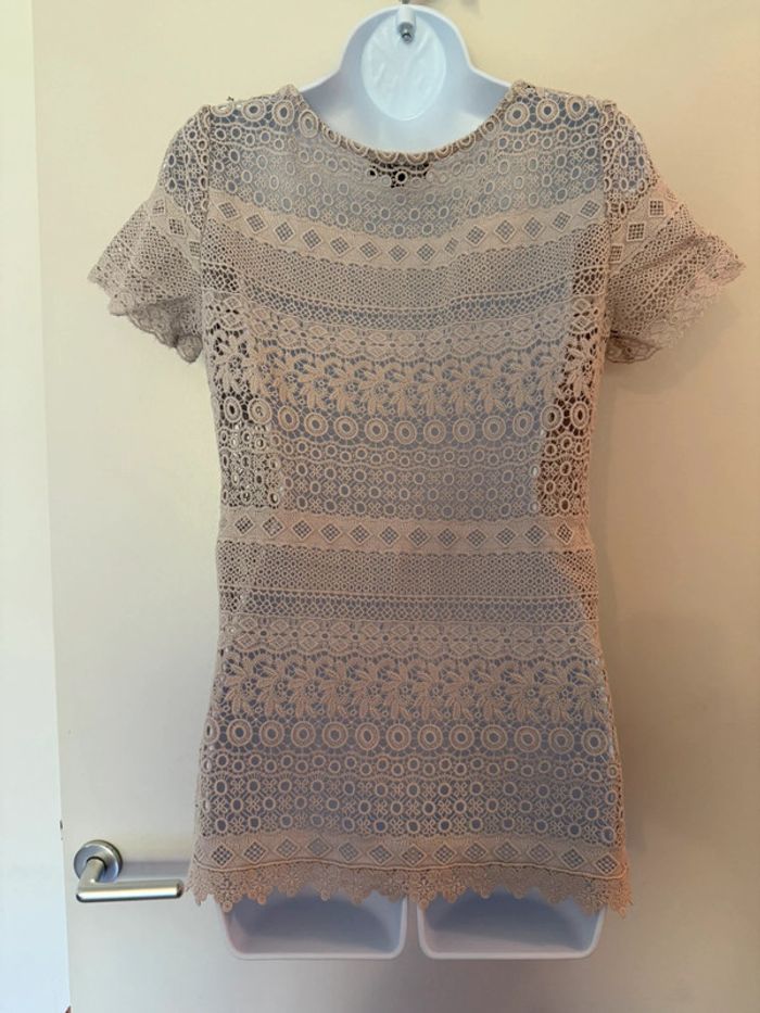 Haut beige dentelle Caroll - photo numéro 4