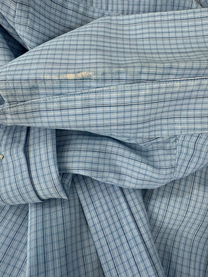 Chemise vintage bleu Yves Saint Laurent logo brodé - photo numéro 10