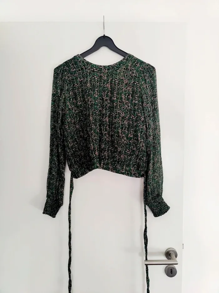 Blouse imprimée python verte lurex kookai 34 - photo numéro 7