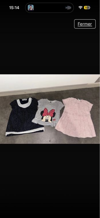 Lot t-shirts manches courtes bébé fille taille 12 mois