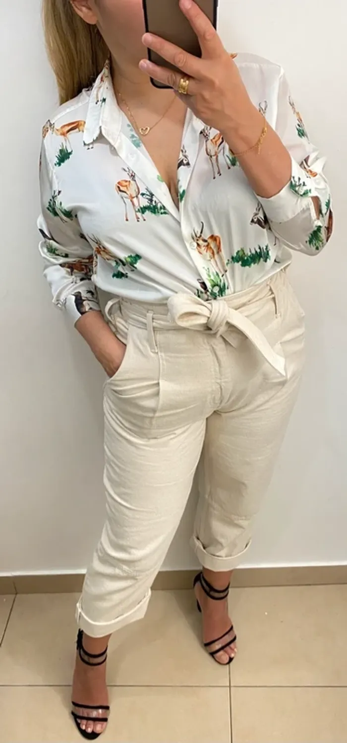 Chemise fluide satinée Zara Taille M - photo numéro 2