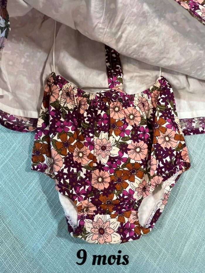Robe bloomer et fichu taille 9 mois neuf - photo numéro 2
