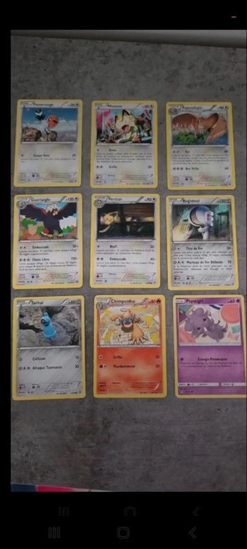 Lot de 9 cartes pokemon officielles françaises dont 2 de 120 pv