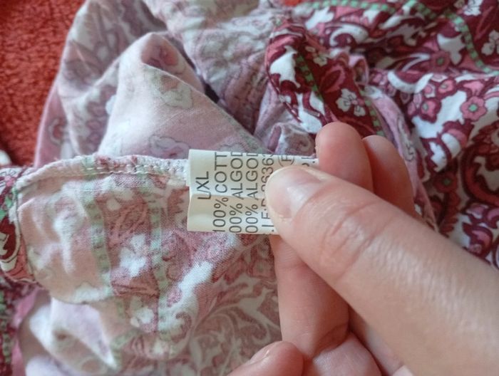 Robe longue en coton - taille L | motif floral - photo numéro 3