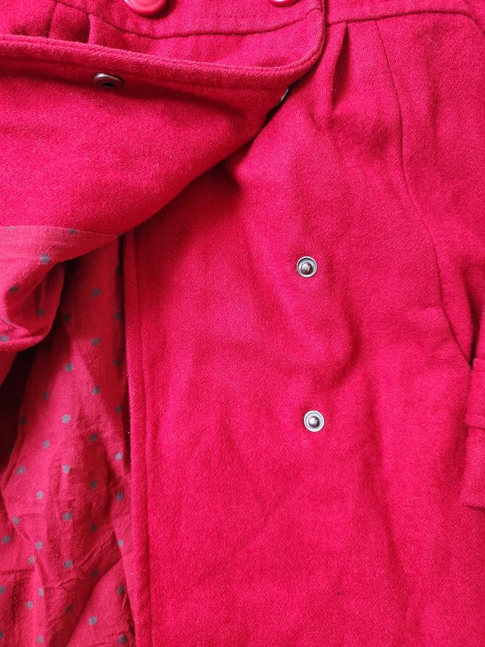 🧣 Manteau rouge type duffle-coat Vertbaudet 6 ans – laine, chaud et élégant - photo numéro 4
