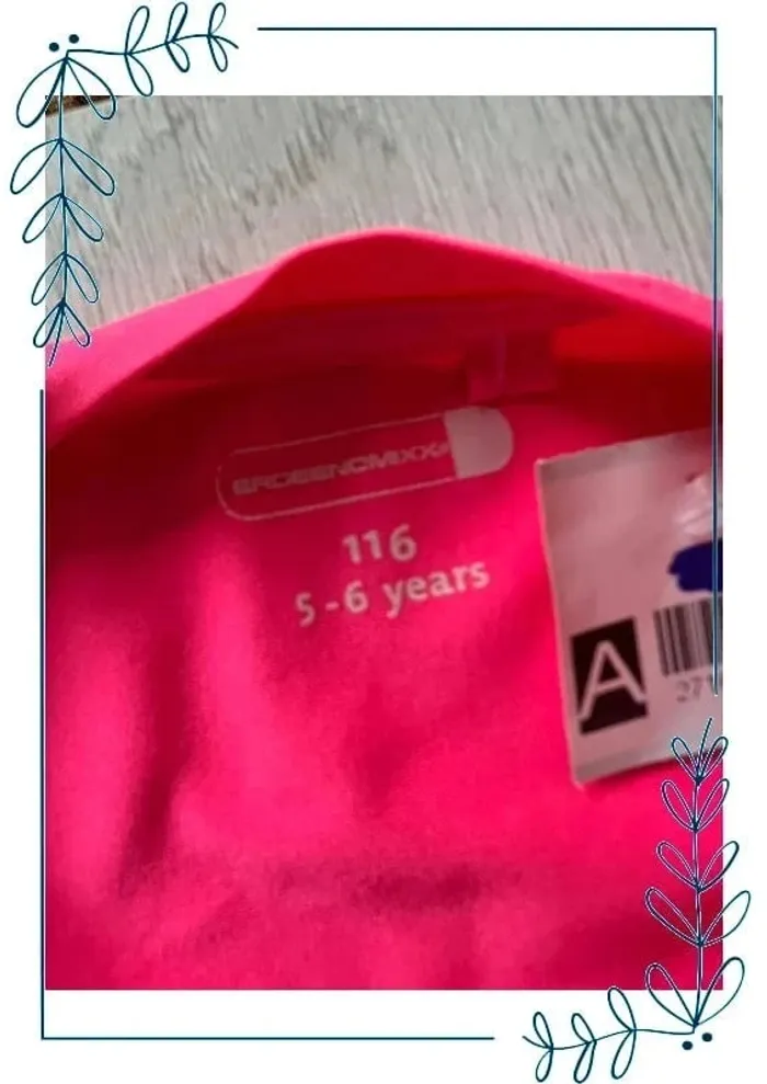 T shirt de sport rose fluo 5-6 ans neuf - photo numéro 3
