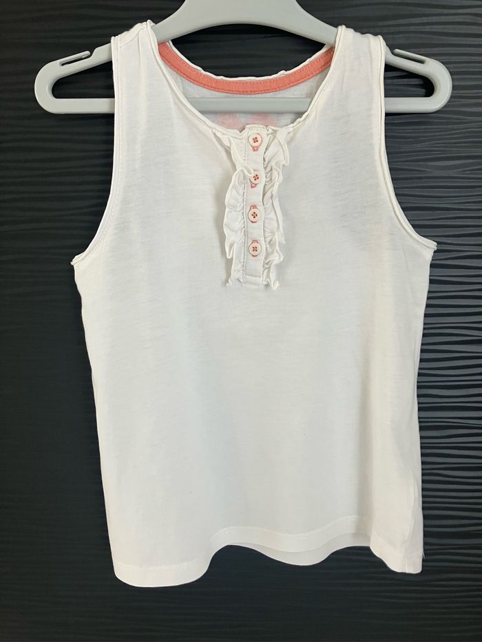 2 débardeurs blanc et parme Vertbaudet 5 ans - photo numéro 2