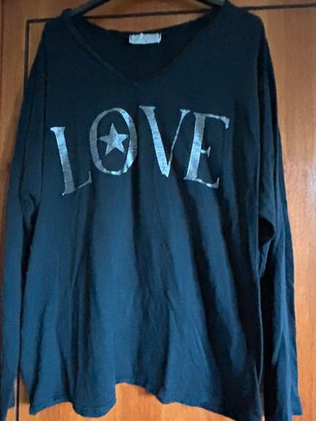 T-shirt love col v manches longues April Vintage
