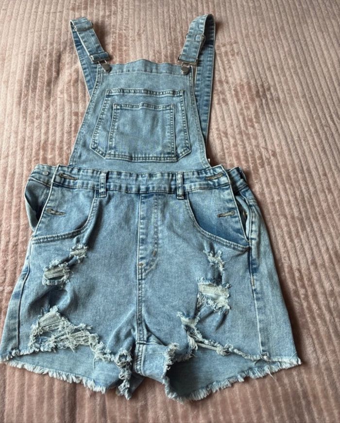 👖 Salopette Short en Jean SHEIN – Taille 38 | Tendance, Confort & Très Bon État !