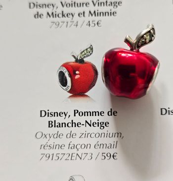 Charm pandora Disney pomme Blanche neige