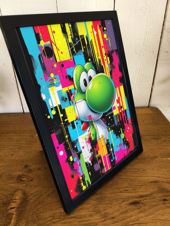 Affiche poster mural Yoshi Nintendo A4 (21×29,7 cm) déco colorée gaming chambre bureau - photo numéro 3