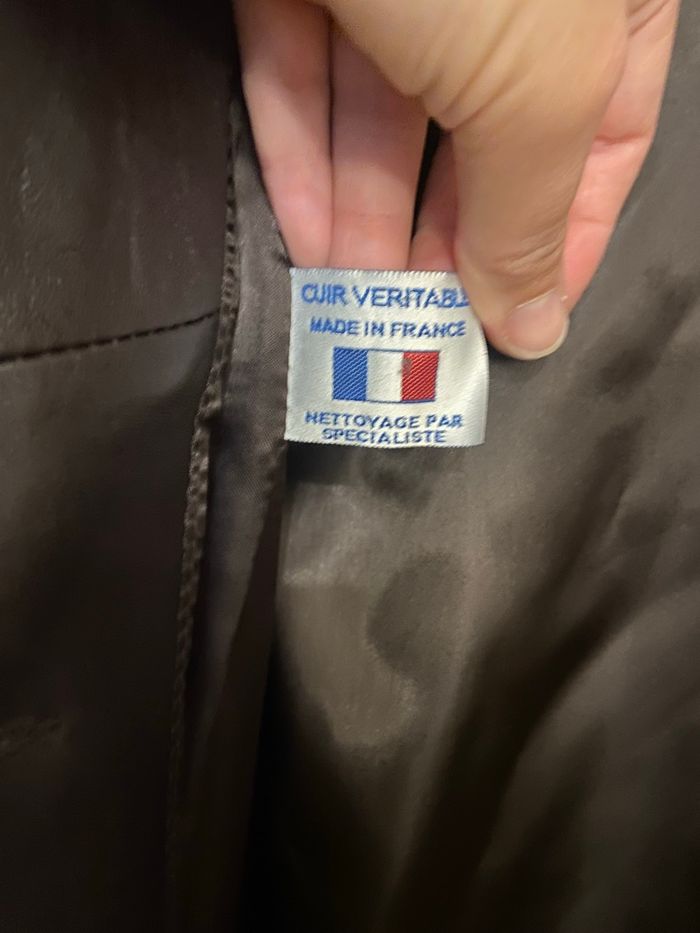 Trench en cuir marron XL - photo numéro 4