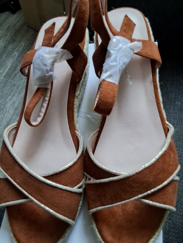 Sandales compensées  corde  taille 38 blancheporte