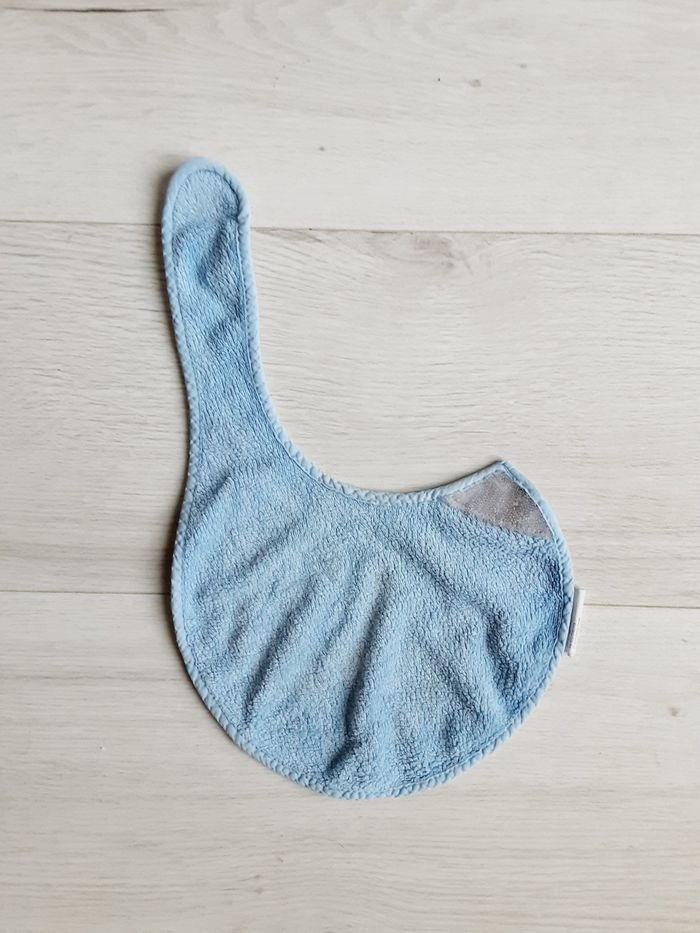 Vêtement bébé mixte garçon fille bavoir à scratchs bleu Mots d’enfants - photo numéro 1