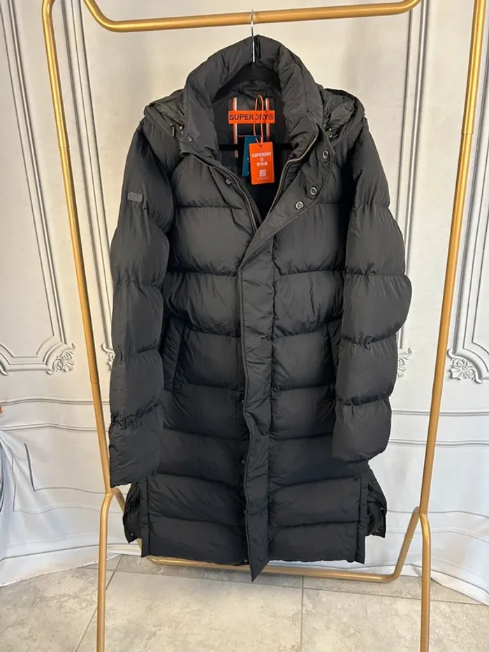 Doudoune longue Noir Superdry Premium L neuve