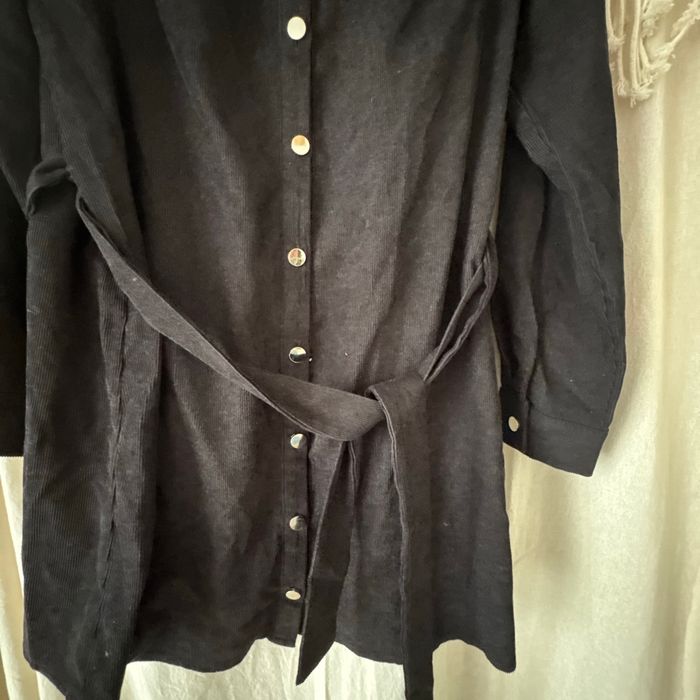 Robe à boutons manches longues en velours - photo numéro 3