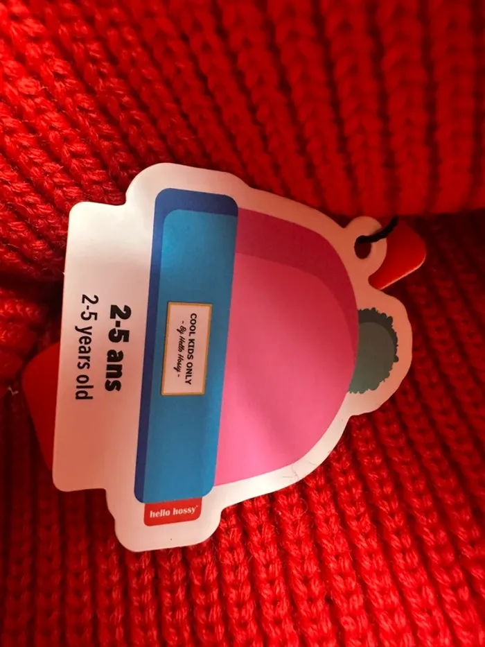 Bonnet pop red cool kids only Hello Hossy taille 2-5 ans - photo numéro 3