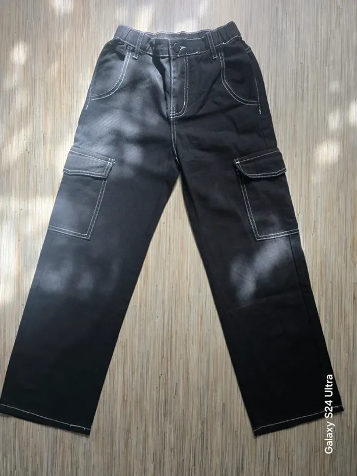 Jean large cargo noir - Shein - Taille 10/11 ans