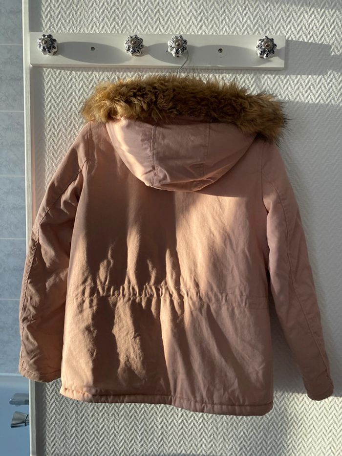 Manteau à capuche rose pâle Kiabi S - photo numéro 3
