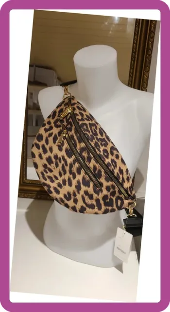 Grande Sac Banane Léopard Camel, NEUF avec étiquette