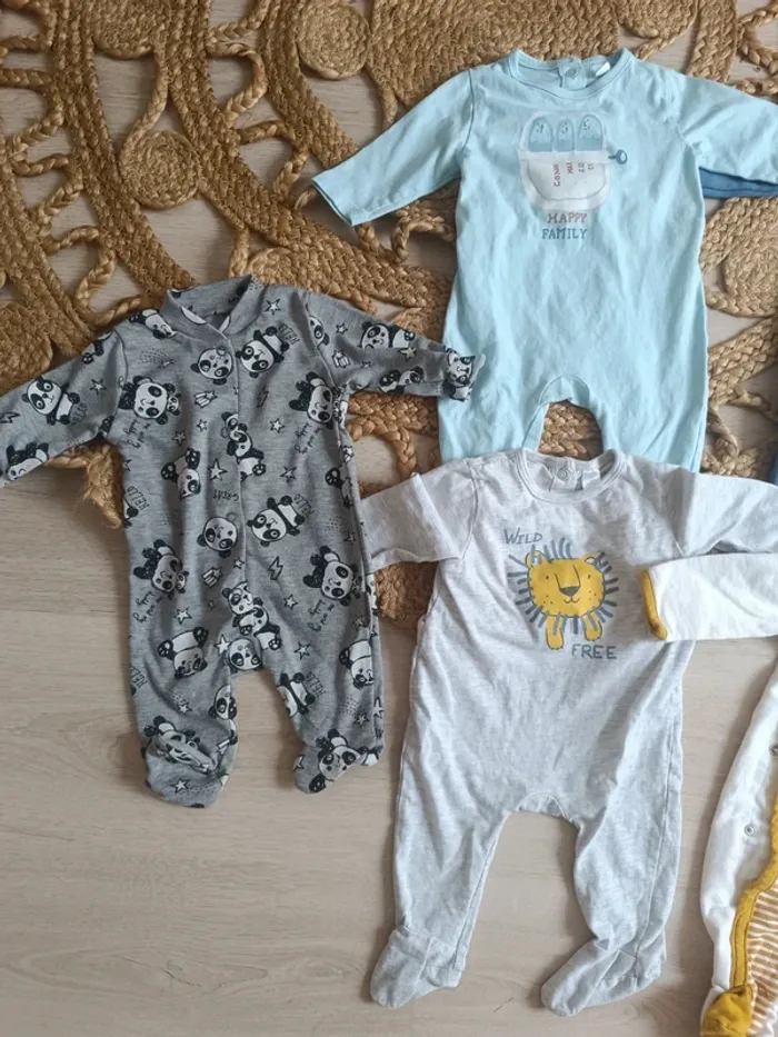 Lot de 5 pyjama coton 3 mois - photo numéro 2