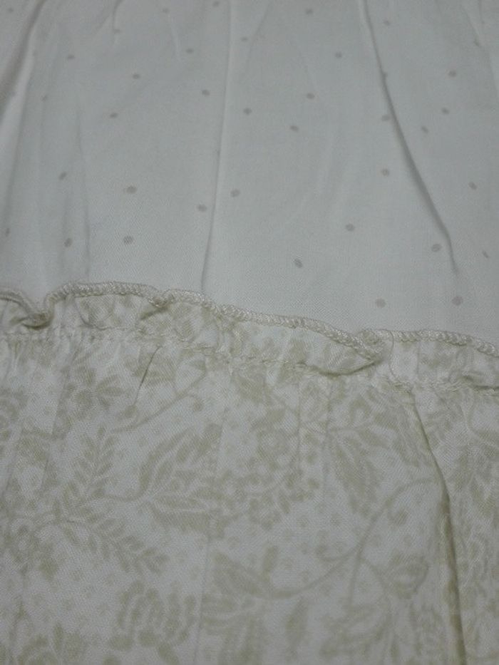 Jupe blanche motif pois et floral - photo numéro 2