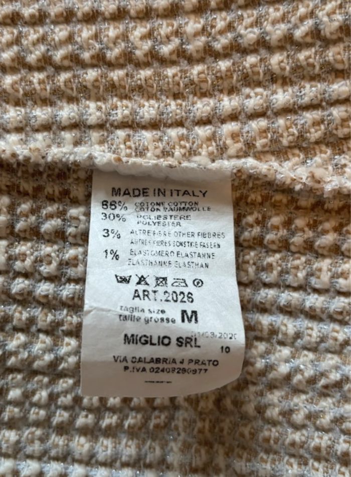 Blazer effet effiloché beige Taille M - photo numéro 6