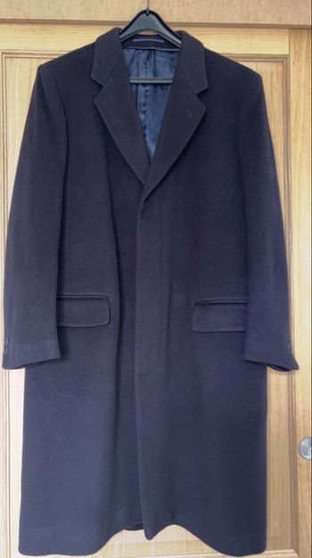 Manteau long noir - Cachemire et laine - coupe élégante - taille XXL