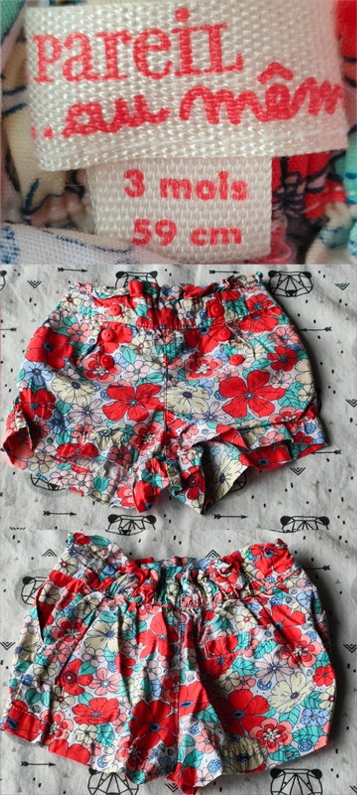 Short fleurie taille 3 mois
