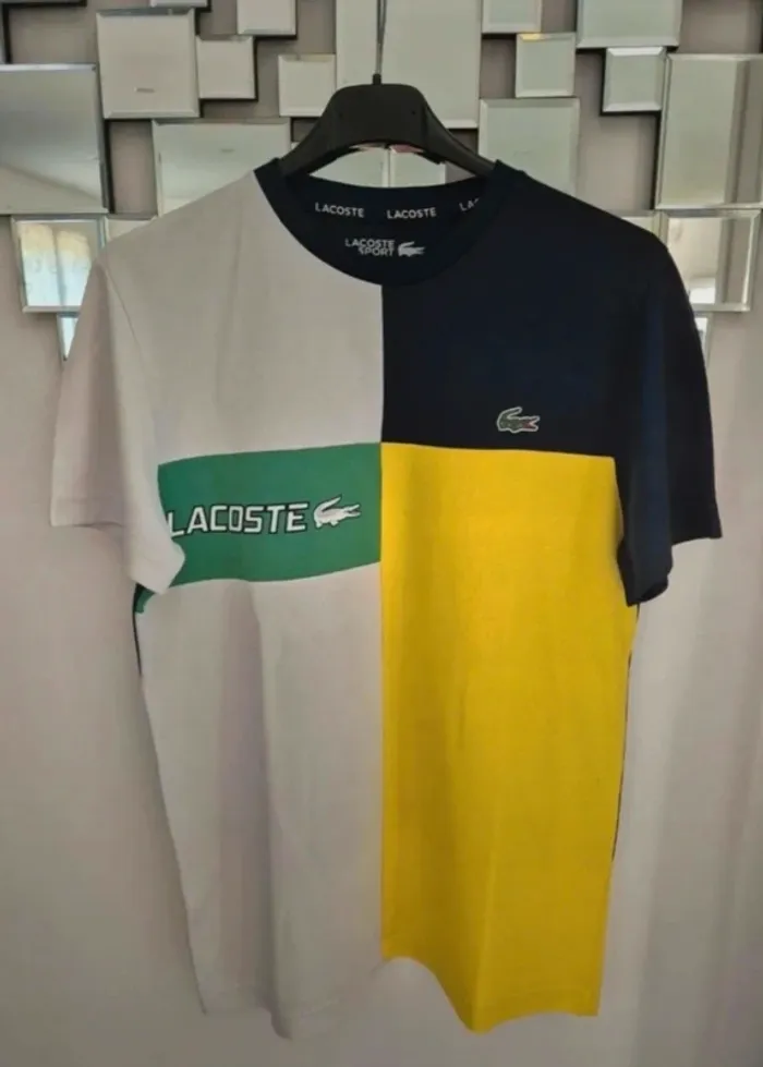 🐊 T-shirt Lacoste Sport – Color Block – Taille XS