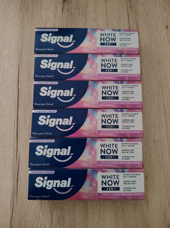 Dentifrice signal white now