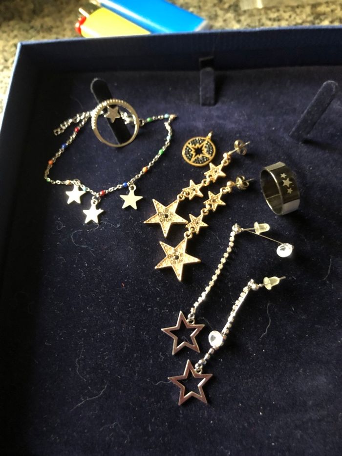 Gros lot bijoux étoile argent et acier