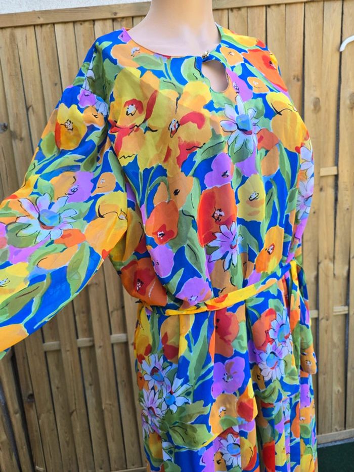 Robe fleurie légère 🍒vintage 80 Paul Mausner🍒taille 42 - photo numéro 3