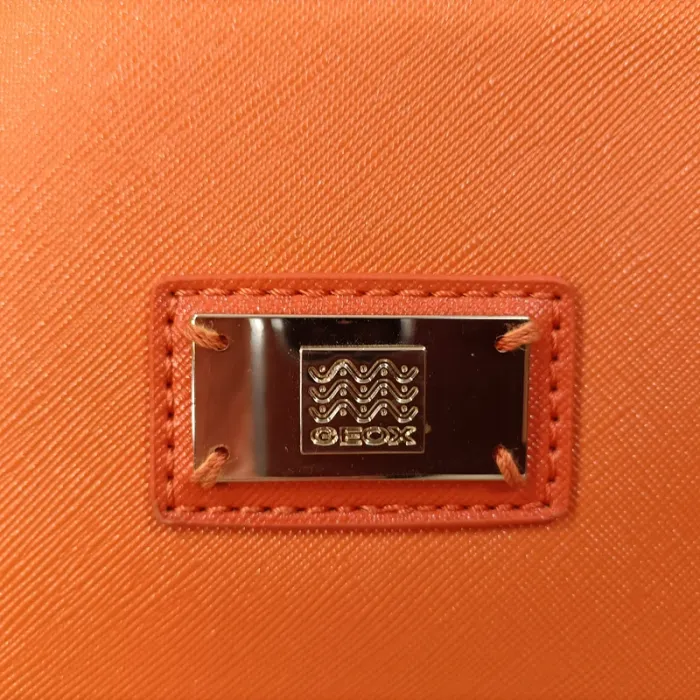 Sac à main et portefeuille orange assortis avec doublure beige compartimentée S034 - photo numéro 14