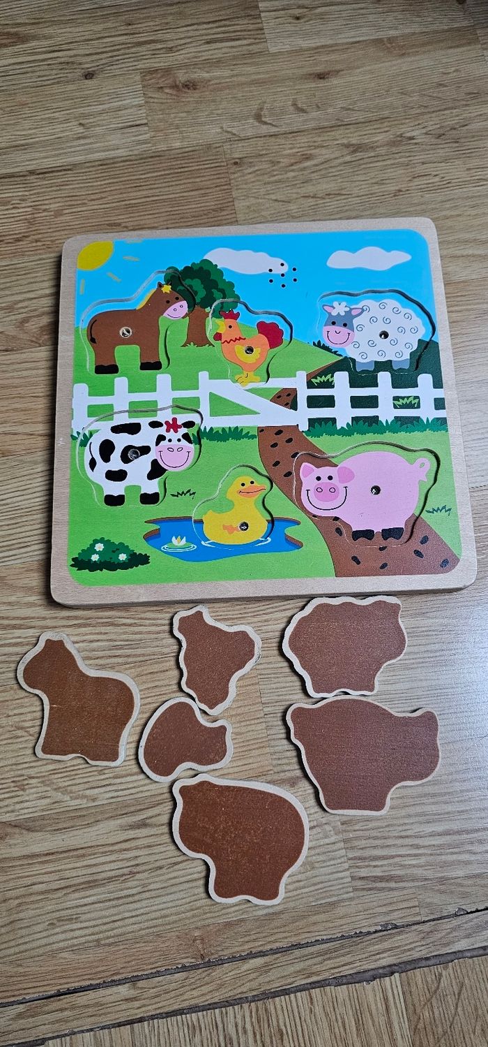 Puzzle bois + son pour enfant , animaux de la ferme - photo numéro 3
