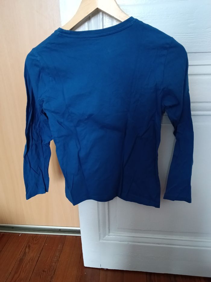 Tee-shirt tex bleu et noir - photo numéro 3