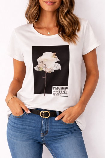 t shirt blanc imprimé avec strass taille 3  Women only